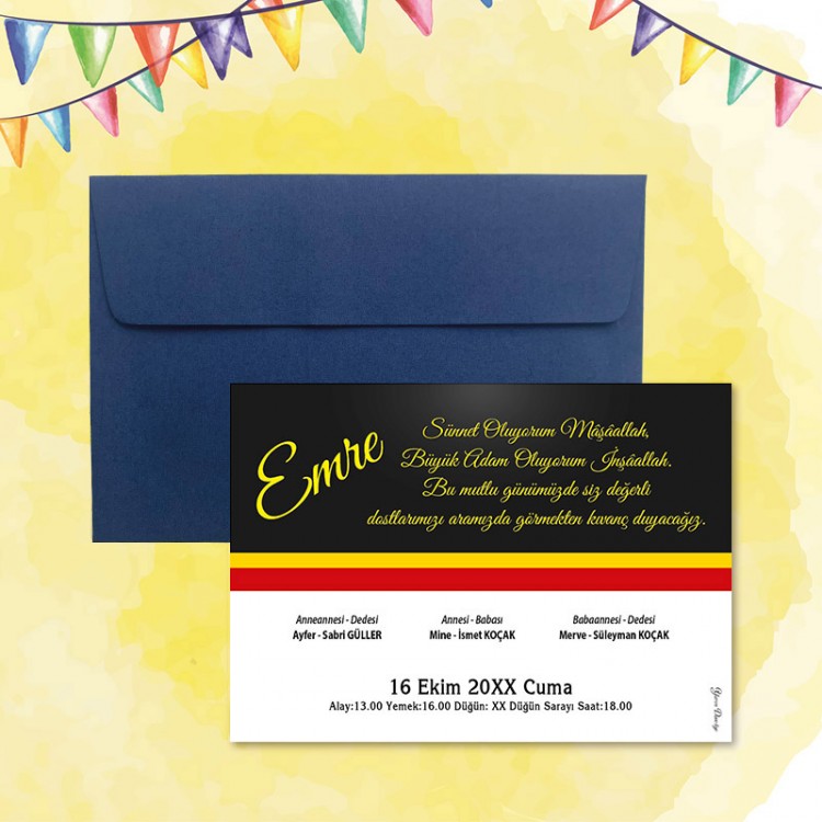 Mert Sünnet Davetiye 0316 - Taraftar Sünnet Davetiye - Detay Görseli 3