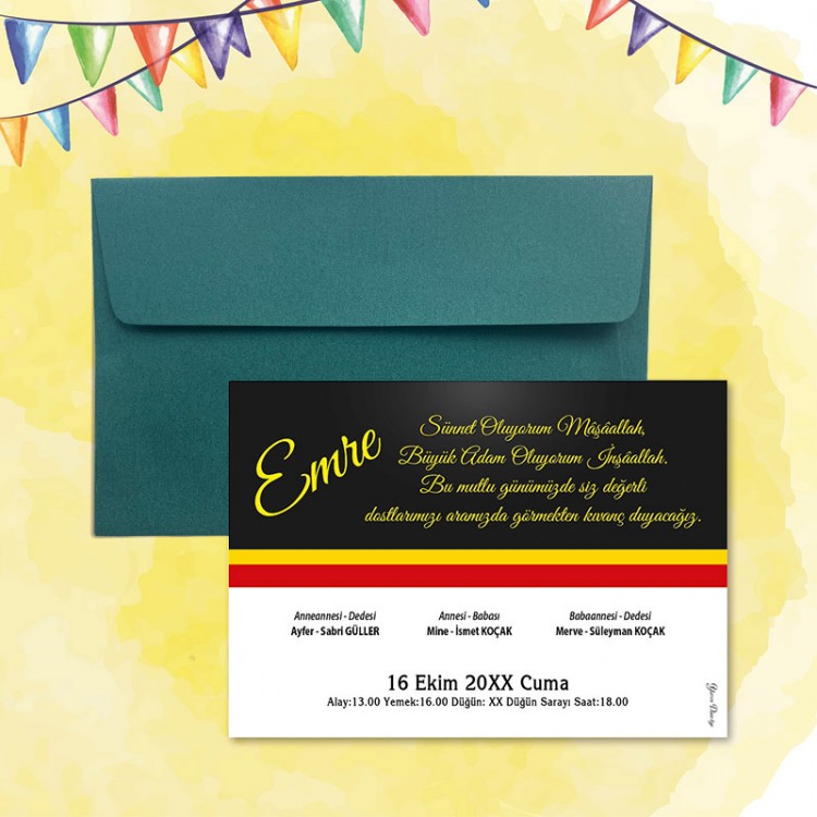 Mert Sünnet Davetiye 0316 - Taraftar Sünnet Davetiye - Detay Görseli 5
