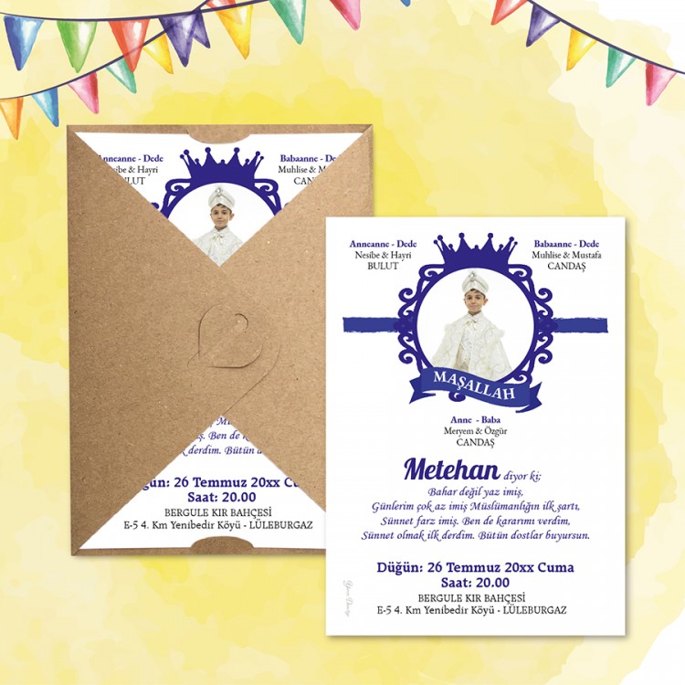Mert Sünnet Davetiye 0330 - Resimli Sünnet Davetiyesi - Detay Görseli 6