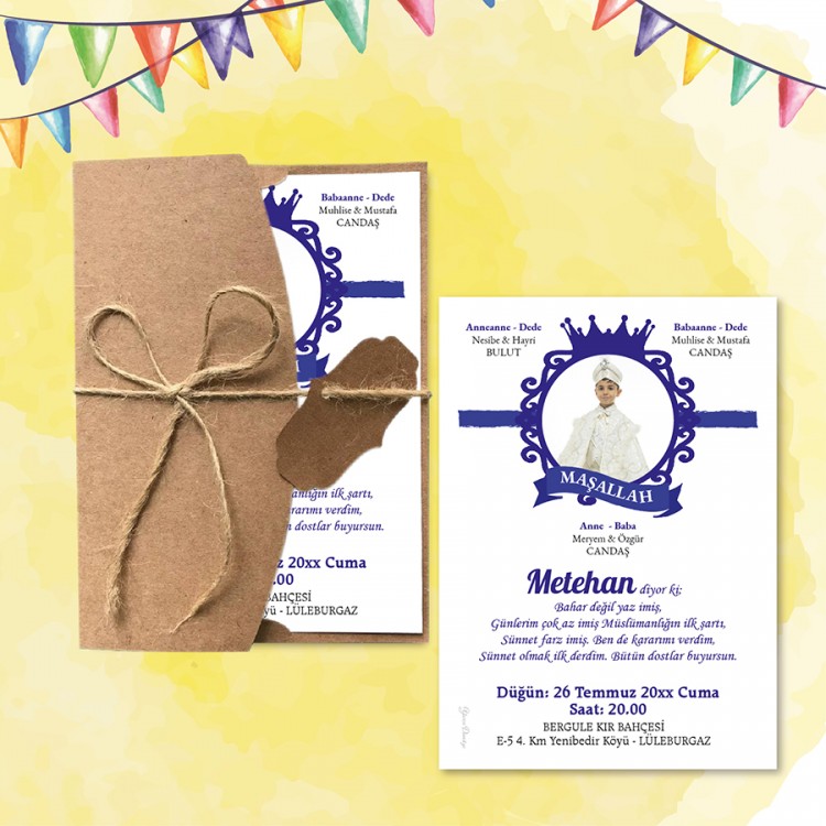 Mert Sünnet Davetiye 0330 - Resimli Sünnet Davetiyesi - Detay Görseli 7