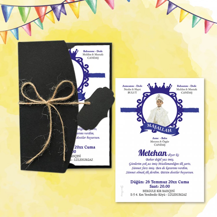 Mert Sünnet Davetiye 0330 - Resimli Sünnet Davetiyesi - Detay Görseli 8
