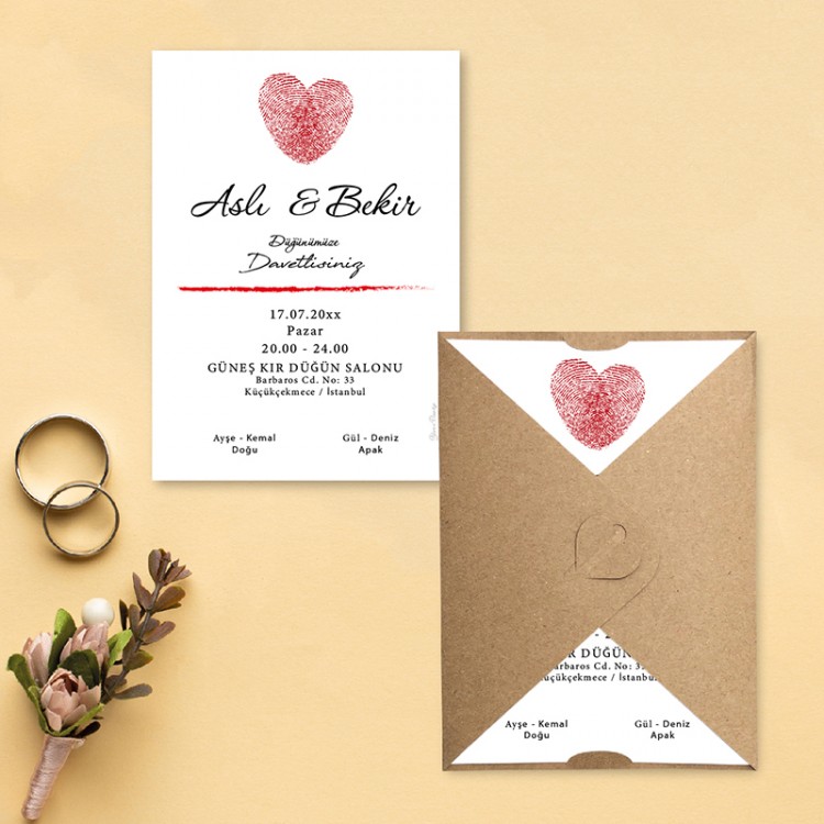 Yaren Davetiye 0776 - Parmak İzi Tasarım Davetiye - Detay Görseli 7