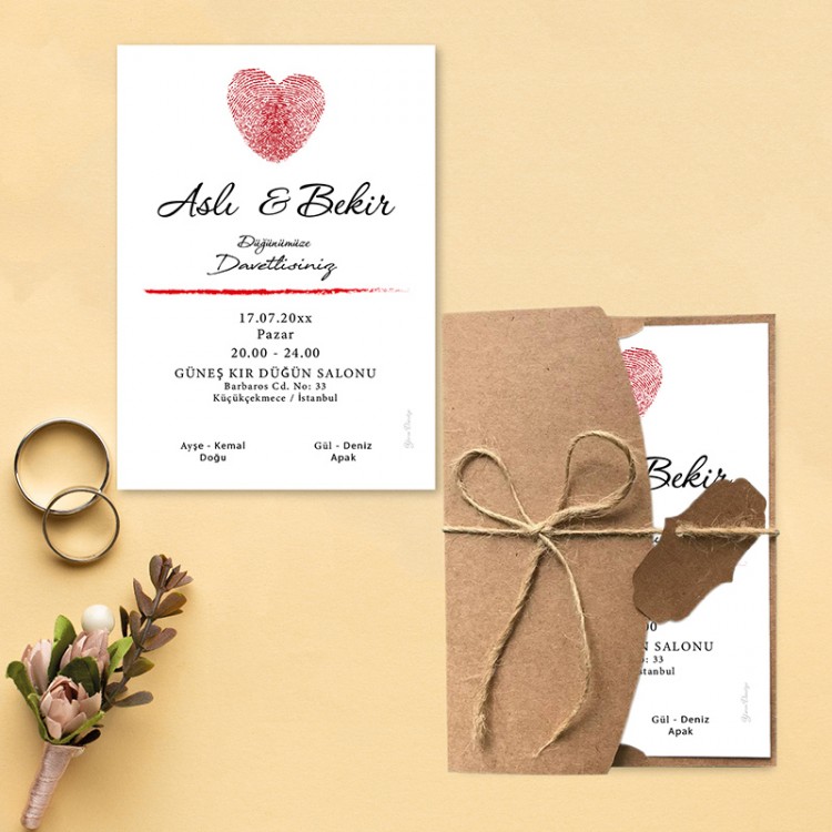 Yaren Davetiye 0776 - Parmak İzi Tasarım Davetiye - Detay Görseli 8