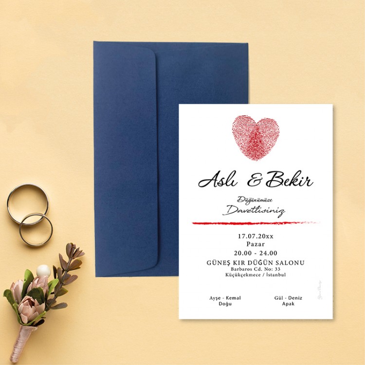 Yaren Davetiye 0776 - Parmak İzi Tasarım Davetiye - Detay Görseli 6
