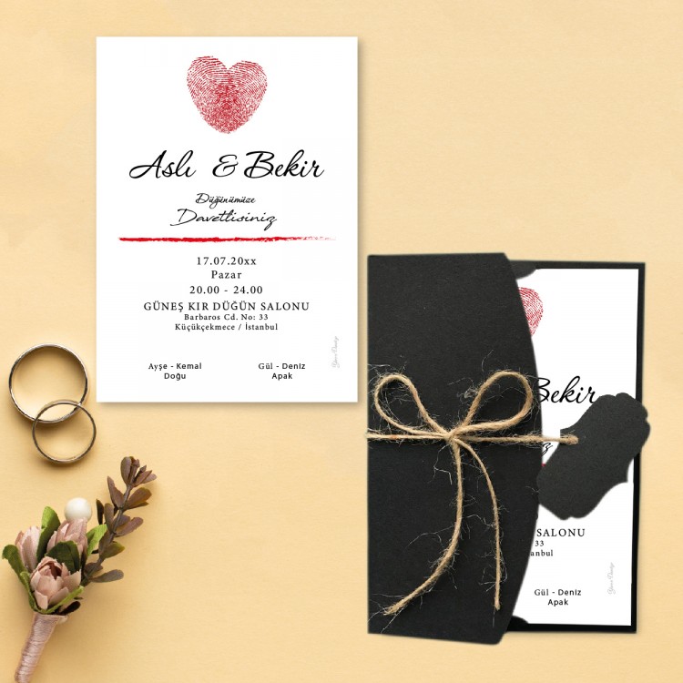 Yaren Davetiye 0776 - Parmak İzi Tasarım Davetiye - Detay Görseli 9