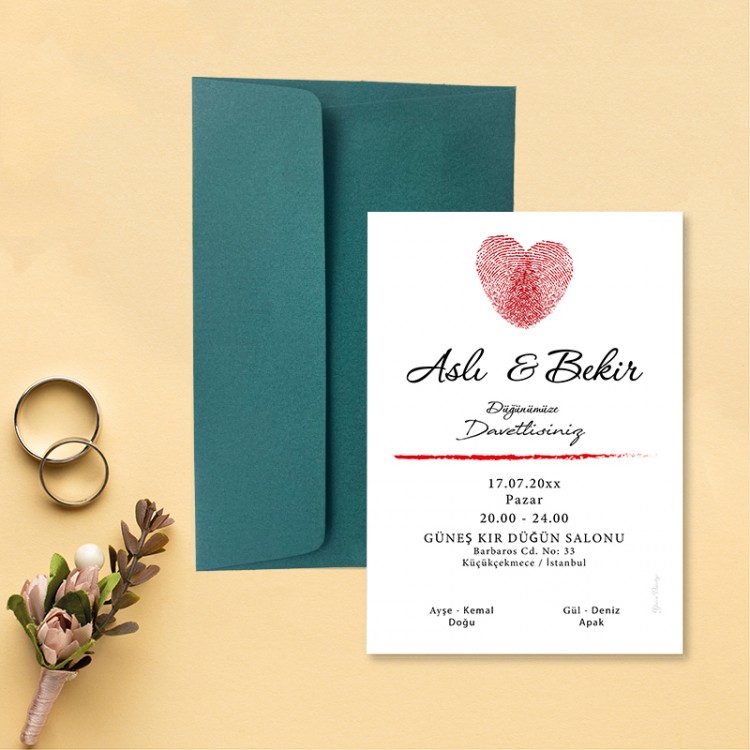 Yaren Davetiye 0776 - Parmak İzi Tasarım Davetiye - Detay Görseli 4