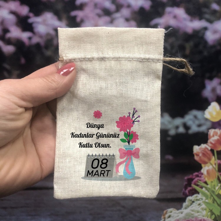 Baskılı Kese 0002 - 8 Mart Kadınlar Günü Hediyelik Kese - Detay Görseli 1
