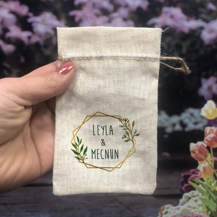 Baskılı Kese 0004 - Yeşil Yapraklı Tasarım - Detay Görseli 1