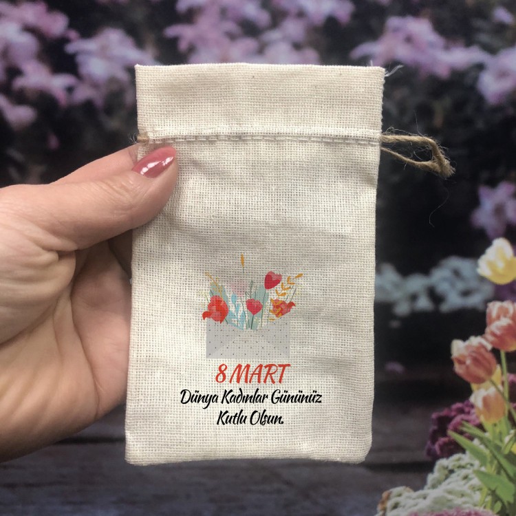 Baskılı Kese 0009 - 8 Mart Kadınlar Günü Hediyelik Kese - Detay Görseli 1