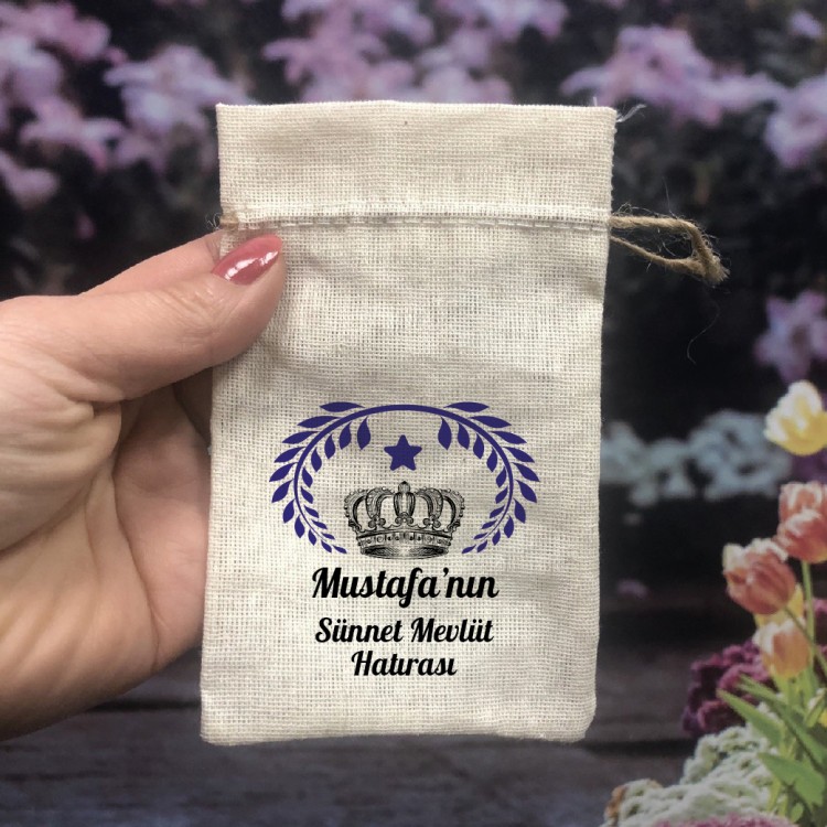 Baskılı Kese 0019 Kral Taçlı Hediyelik Kese - Detay Görseli 1