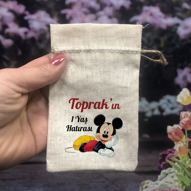 Baskılı Kese 0030 - Mickey Mouse Temalı Hediyelik Kese - Detay Görseli 1