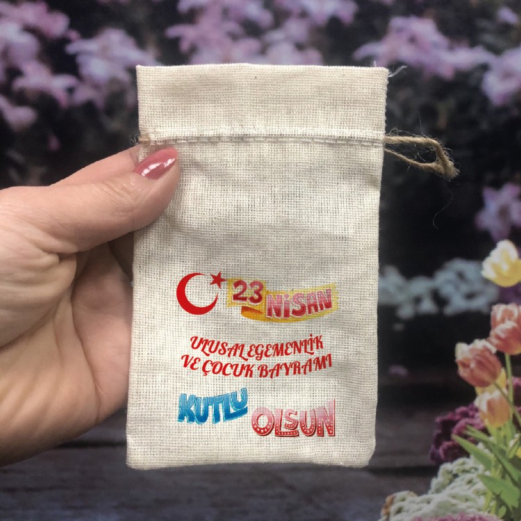 Baskılı Kese 0041 - 23 Nisan Çocuk Bayramı Temalı Hediyelik Kese - Detay Görseli 1