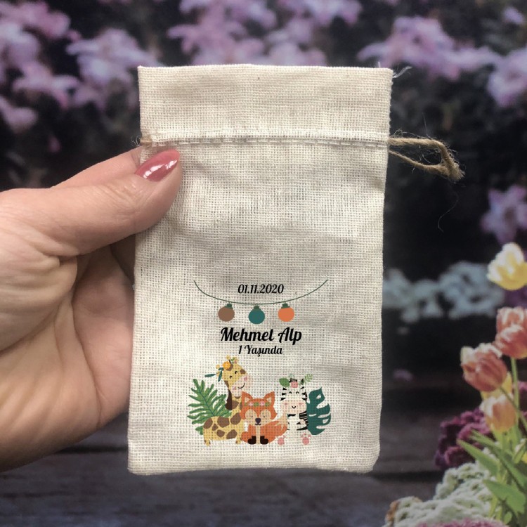 Baskılı Kese 0139 - Safari Tasarı Hediyelik Kese - Detay Görseli 1