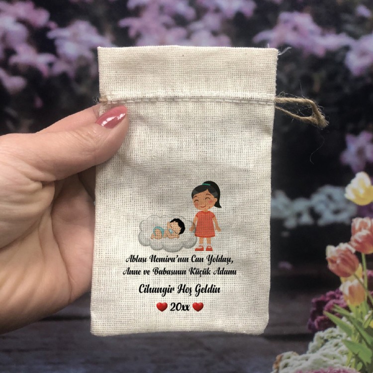 Baskılı Kese 0270 - Kardeş Tasarım Hediyelik Kese - Detay Görseli 1
