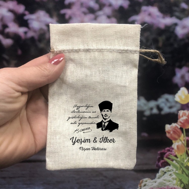 Baskılı Kese 0353 - Atatürk Tasarım Hediyelik Kese - Detay Görseli 1