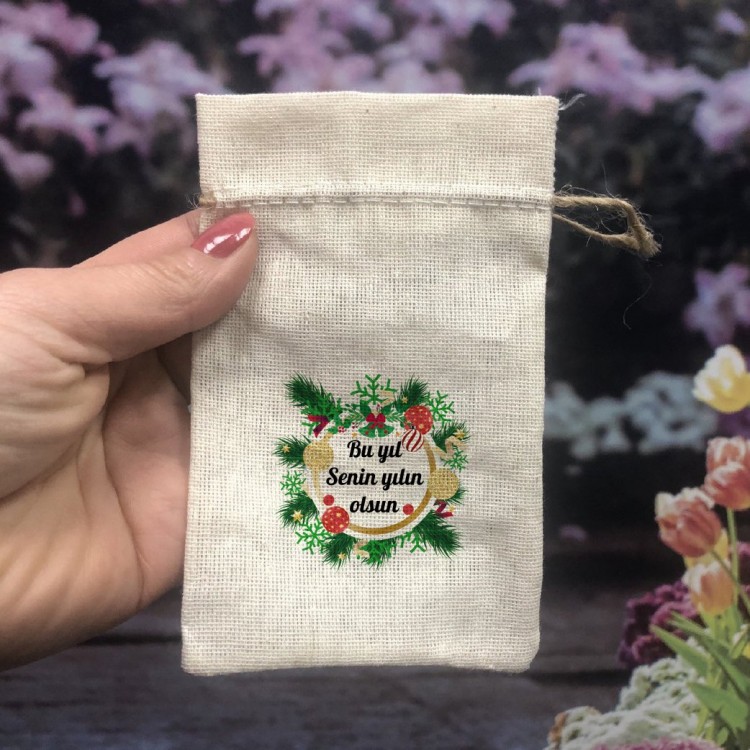 Baskılı Kese 0547 - Yeni Yıl, Yılbaşı Hediyelik Kese - Detay Görseli 1