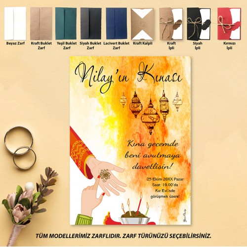 Yaren Kına Davetiye 608 - Yaren Davetiye