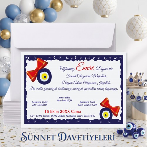 Mert Sünnet Davetiye 0302 - Nazar Boncuk Tasarımlı Sünnet Davetiyesi Modelleri Mert Sünnet Davetiye 0302 - Nazar Boncuk Tasarımlı Sünnet Davetiyesi Modelleri - Yaren Davetiye