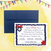 Mert Sünnet Davetiye 0306 - Nazar Boncuk Tasarımlı Sünnet Davetiyesi Modelleri