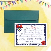 Mert Sünnet Davetiye 0306 - Nazar Boncuk Tasarımlı Sünnet Davetiyesi Modelleri