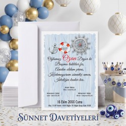 Mert Sünnet Davetiye 0307 - Gemici Tasarımlı Sünnet Davetiyesi Modelleri