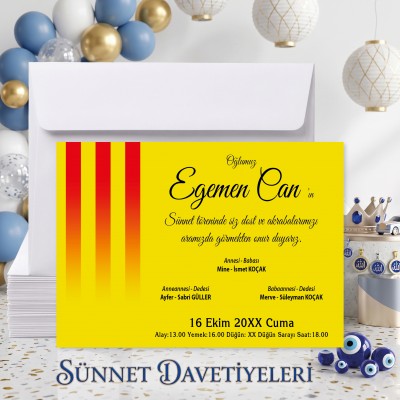 Mert Sünnet Davetiye 0317 - Taraftar Tasarım Sünnet Davetiyesi