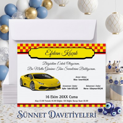 Mert Sünnet Davetiye 0319 - Taraftar Tasarım Sünnet Davetiyesi
