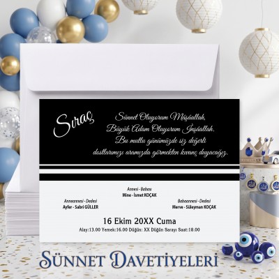 Mert Sünnet Davetiye 0320 - Taraftar Tasarım Sünnet Davetiyesi