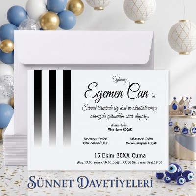 Mert Sünnet Davetiye 0321 - Taraftar Tasarım Sünnet Davetiyesi