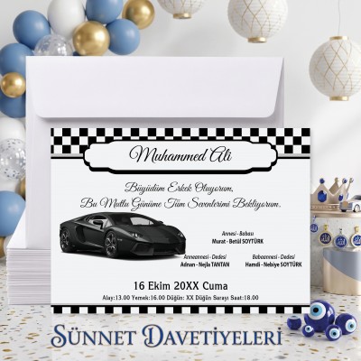 Mert Sünnet Davetiye 0323 - Taraftar Tasarım Sünnet Davetiyesi