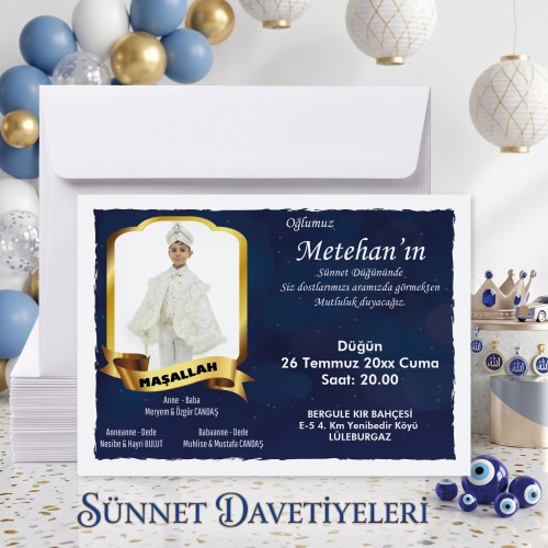 Mert Sünnet Davetiye 0325 - Resimli Sünnet Davetiyesi - Yaren Davetiye