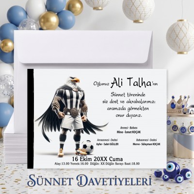 Mert Sünnet Davetiye 0334 - Taraftar Tasarım Sünnet Davetiyesi