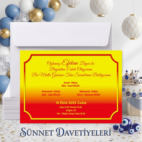 Mert Sünnet Davetiye 0413 - Yaren Davetiye