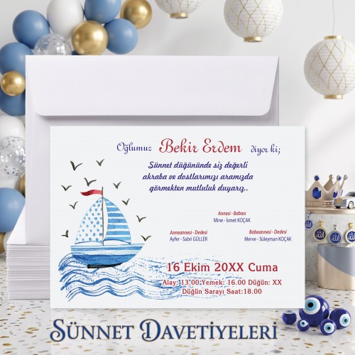 Mert Sünnet Davetiye 0704 - Yaren Davetiye