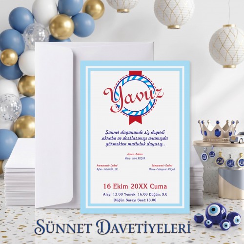 Mert Sünnet Davetiye 0705 Mert Sünnet Davetiye 0705 - Yaren Davetiye