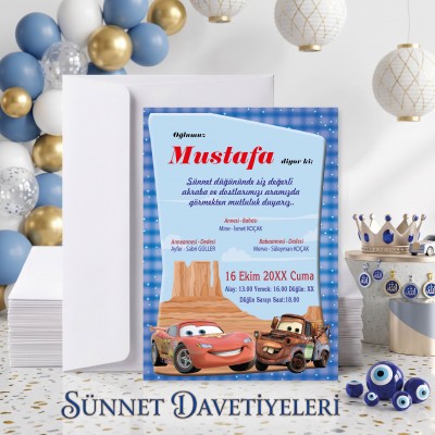 Mert Sünnet Davetiye 0706 - Araba Tasarım Sünnet Davetiyesi