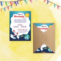 Mert Sünnet Davetiye 0707 - Uzay Tasarım Sünnet Davetiyesi