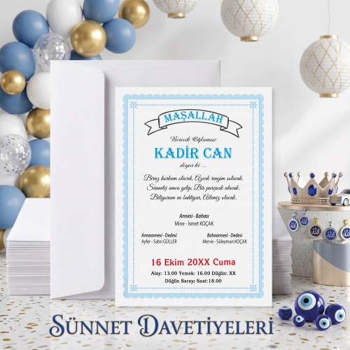 Mert Sünnet Davetiye 0729 - Yaren Davetiye