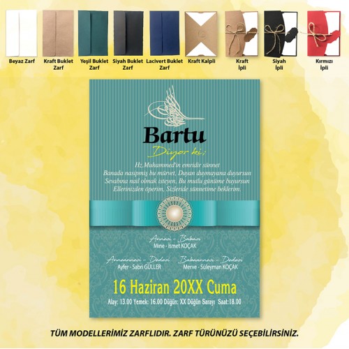 Mert Sünnet Davetiye 0741 - Yaren Davetiye