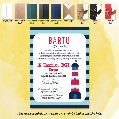 Mert Sünnet Davetiye 0750 - Yaren Davetiye
