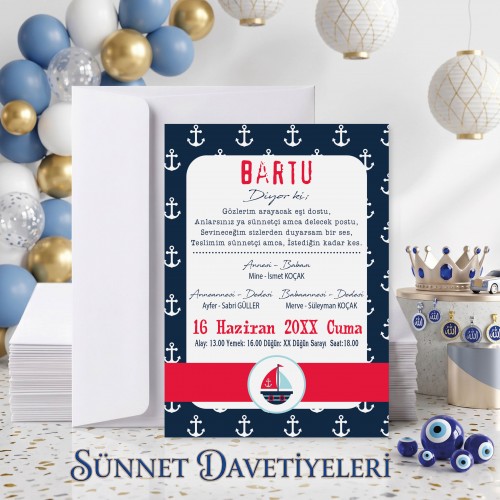 Mert Sünnet Davetiye 0751 - Yaren Davetiye