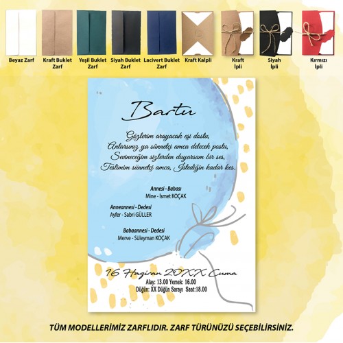 Mert Sünnet Davetiye 0780 Mert Sünnet Davetiye 0780 - Yaren Davetiye