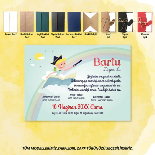 Mert Sünnet Davetiye 0783 - Yaren Davetiye