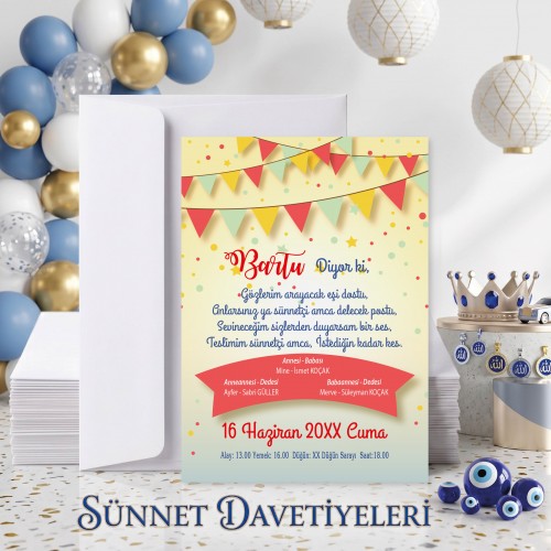 Mert Sünnet Davetiye 0788 - Yaren Davetiye