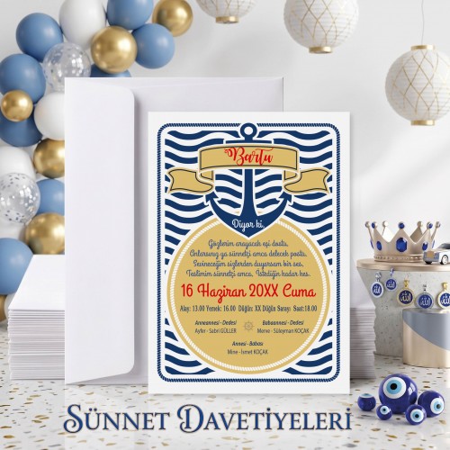 Mert Sünnet Davetiye 0792 - Yaren Davetiye
