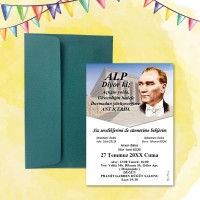 Mert Sünnet Davetiye 0800 - Atatürk Tasarımlı Davetiye Modelleri
