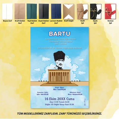 Mert Sünnet Davetiye 0801 - Atatürk Tasarımlı Davetiye Modelleri