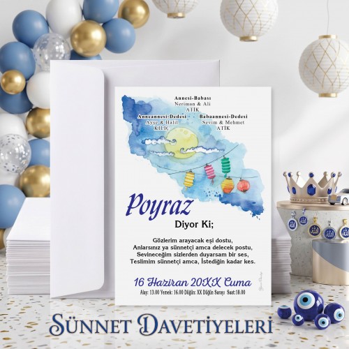 Mert Sünnet Davetiye 0806 - Yaren Davetiye