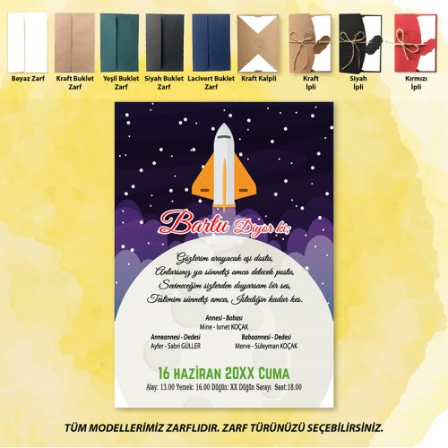 Mert Sünnet Davetiye 0809 - Yaren Davetiye