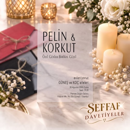 Şeffaf Davetiye - Yaren Davetiye